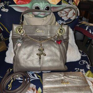 Gorgeous Coach Metallic Ashley bag  & Coach Wallet
